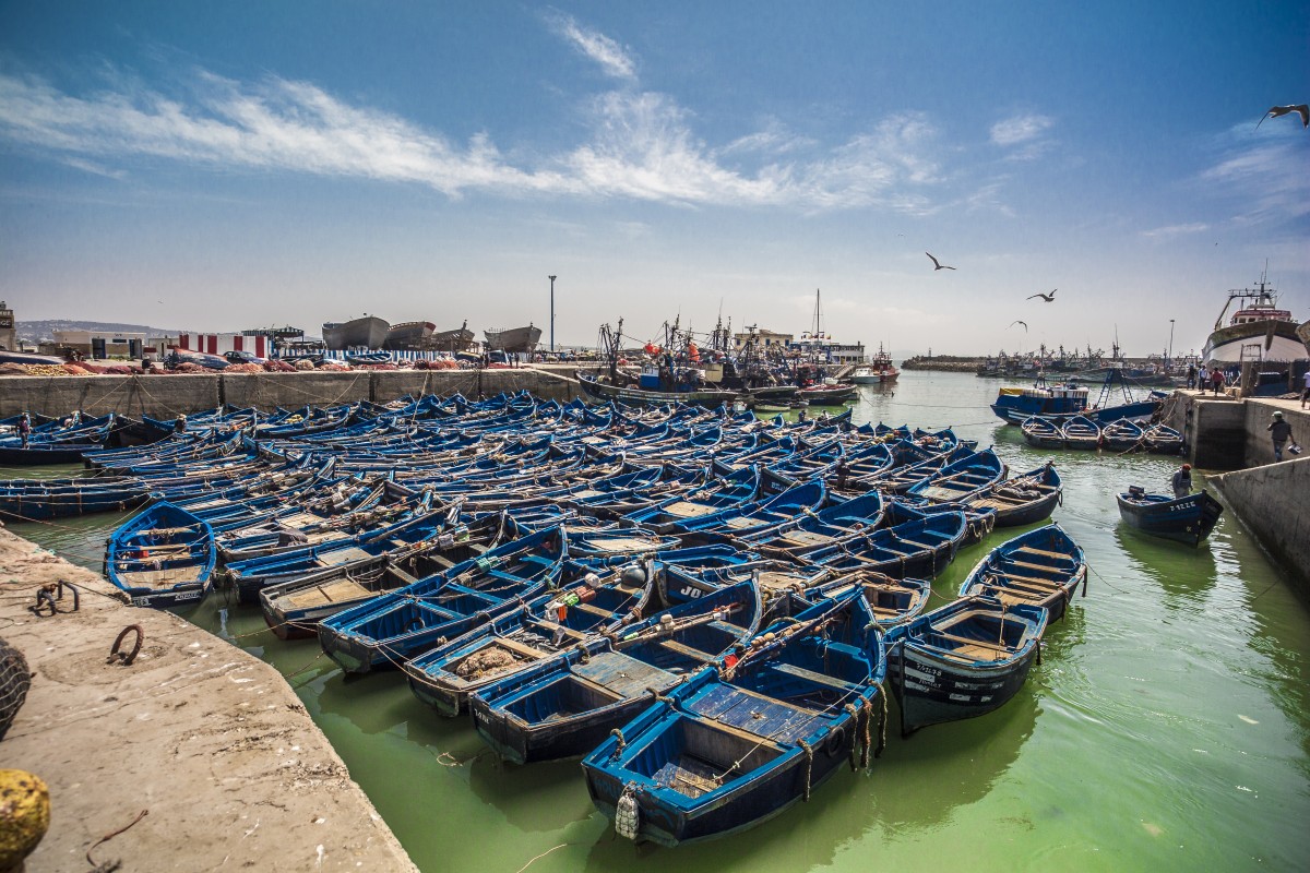 morocco morroco boat blue city color harbor town 821387