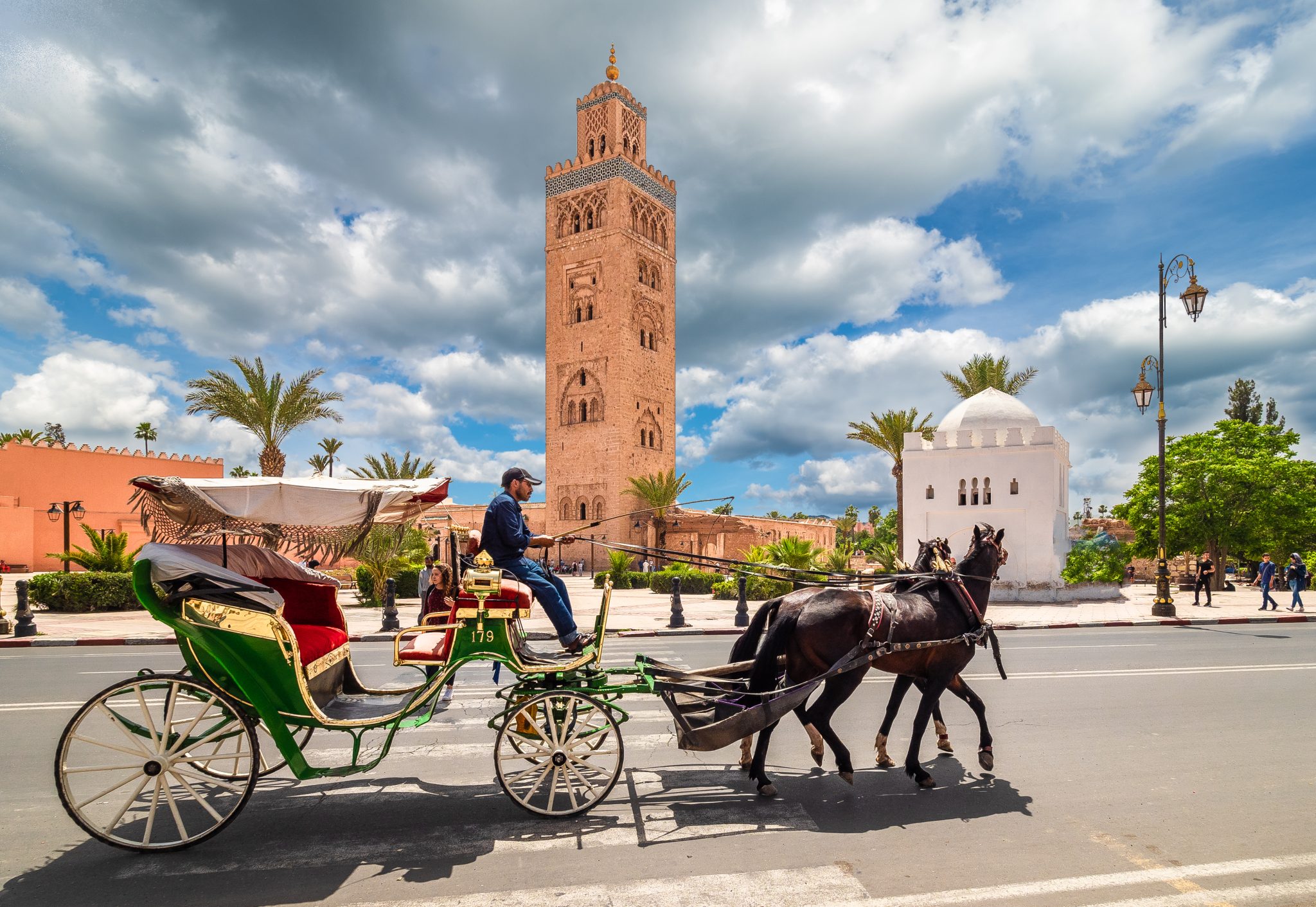 Marrakech,,Morocco, ,April,29,,2019:,Horse,Carriage,With,Passenger